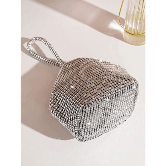 ✨ Glitter Decor Sparkly Shiny Bling Evening Party Purse Clutch Wristlet Bag NEW - Picture 7 of 17